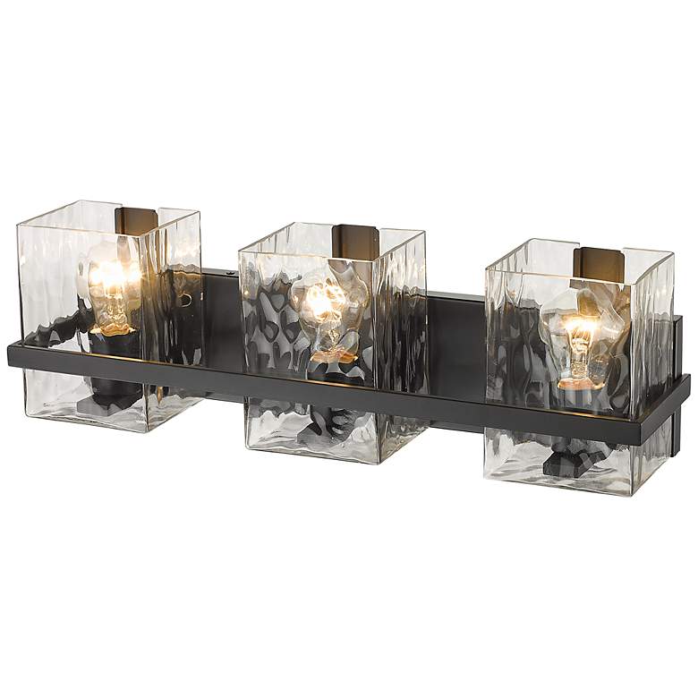 Image 5 Z-Lite Bennington 22.3" Wide Black and Water Glass Vanity Light more views