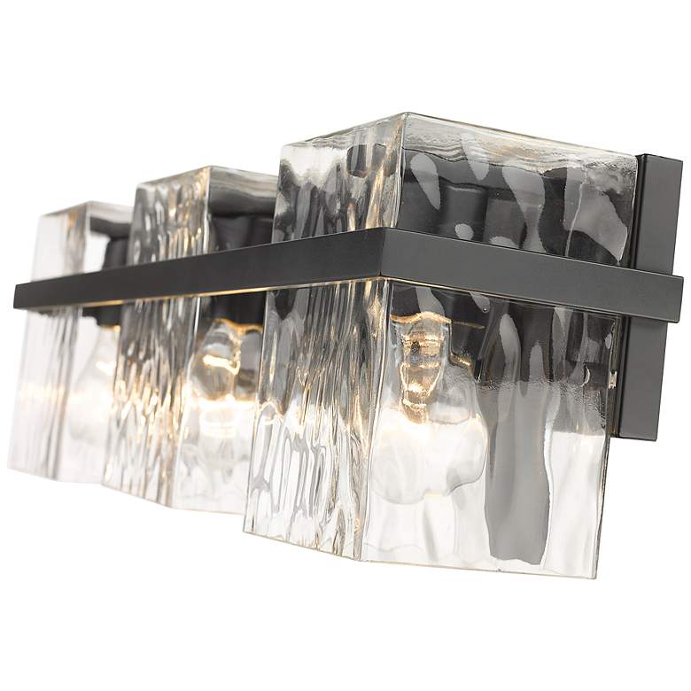 Image 6 Z-Lite Bennington 22.3" Wide Black and Water Glass Vanity Light more views