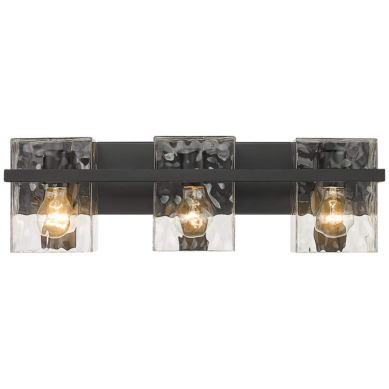Image 7 Z-Lite Bennington 22.3" Wide Black and Water Glass Vanity Light more views