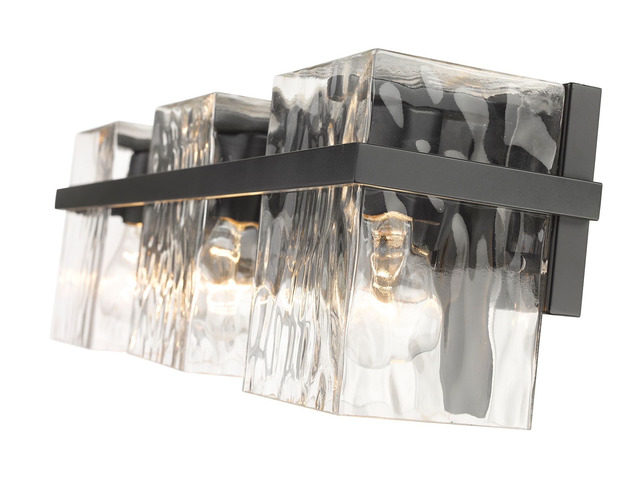 Z-Lite Bennington 22.3" Wide Black and Water Glass Vanity Light in scene