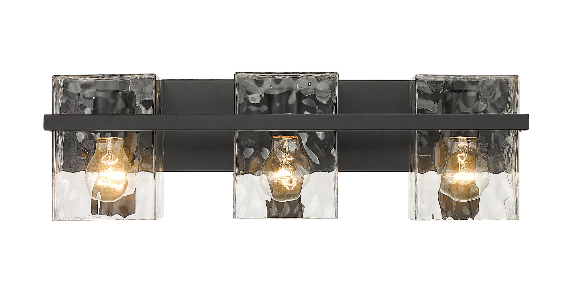 Z-Lite Bennington 22.3" Wide Black and Water Glass Vanity Light in scene