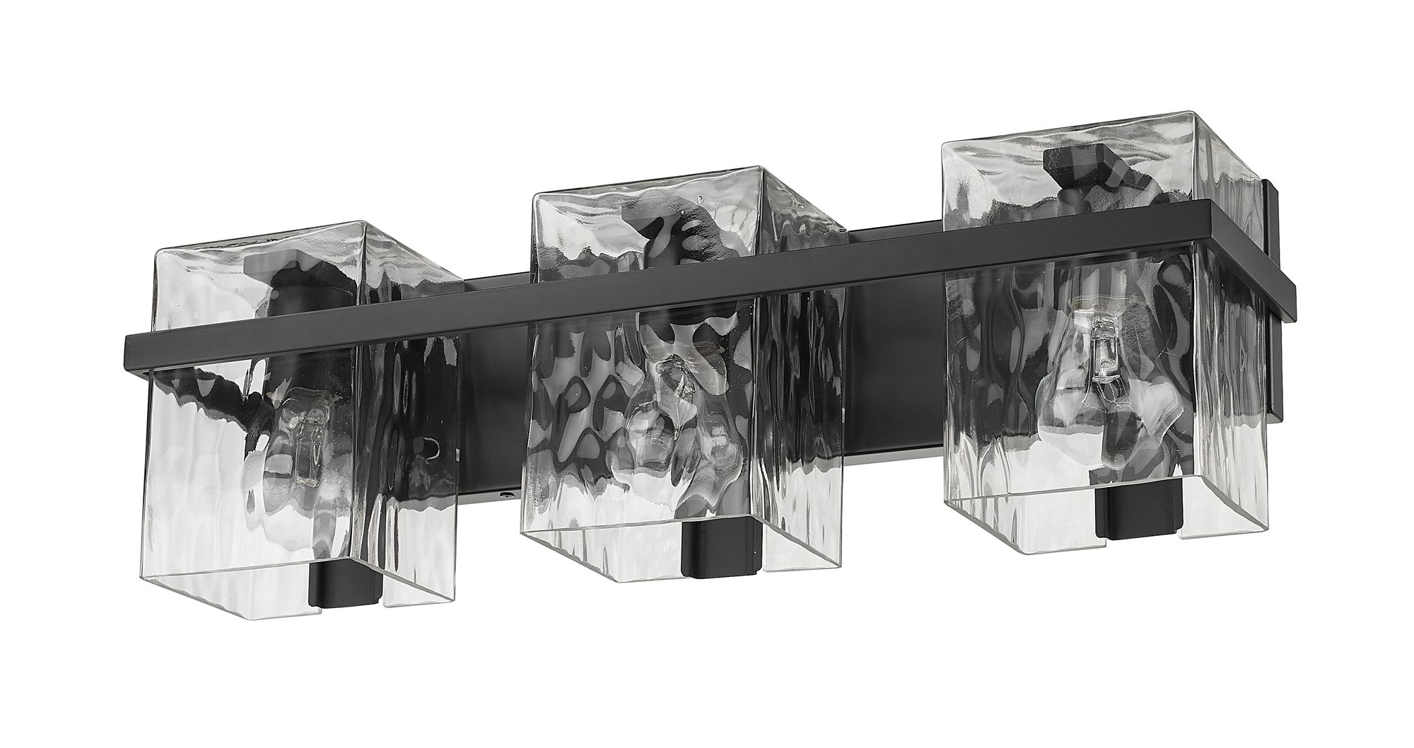 Z-Lite Bennington 22.3" Wide Black and Water Glass Vanity Light in scene