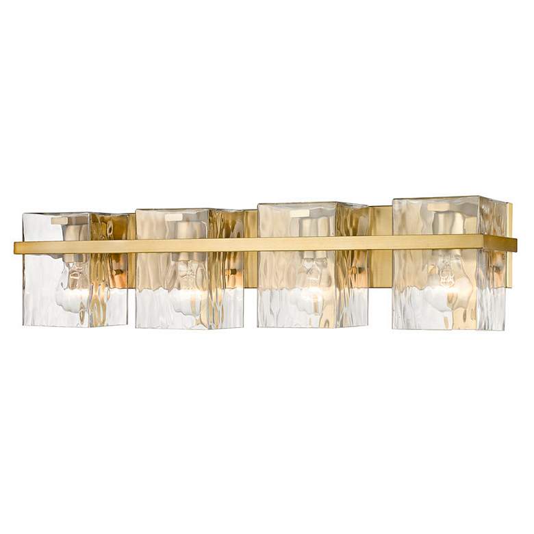 Image 4 Z-Lite Bennington 29.3" Wide Gold and Water Glass Vanity Light more views