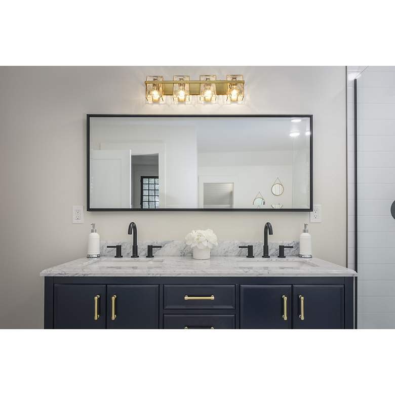 Image 6 Z-Lite Bennington 29.3" Wide Gold and Water Glass Vanity Light more views
