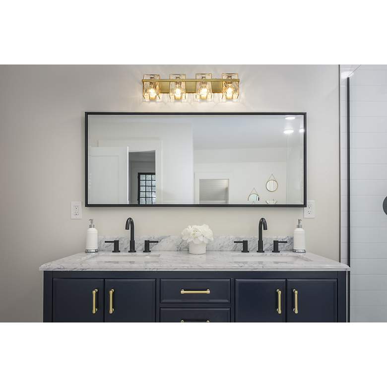 Image 6 Z-Lite Bennington 29.3 inch Wide Gold and Water Glass Vanity Light more views