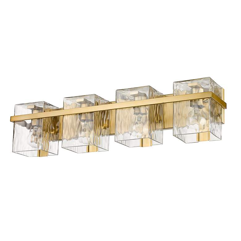 Image 7 Z-Lite Bennington 29.3" Wide Gold and Water Glass Vanity Light more views