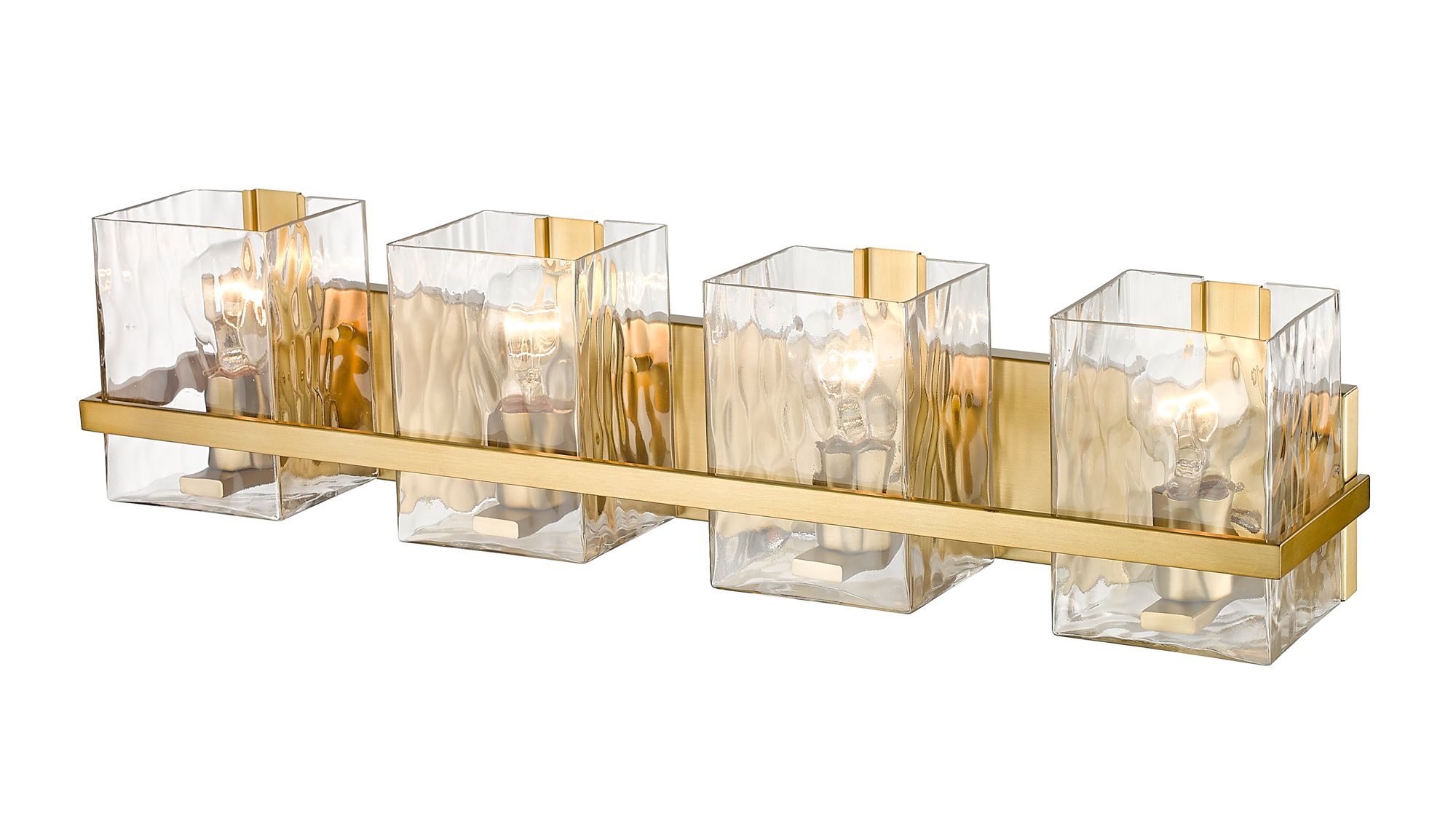 Z-Lite Bennington 29.3" Wide Gold and Water Glass Vanity Light in scene