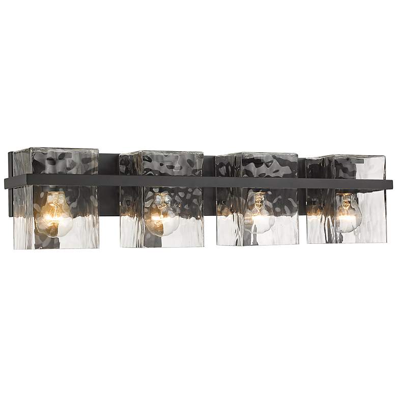 Image 3 Z-Lite Bennington 29.3 inch Wide Matte Black and Water Glass Vanity Light