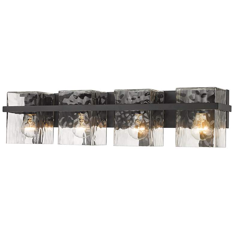 Image 3 Z-Lite Bennington 29.3" Wide Matte Black and Water Glass Vanity Light