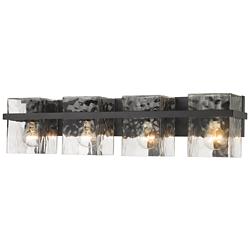 Z-Lite Bennington 29.3" Wide Matte Black and Water Glass Vanity Light