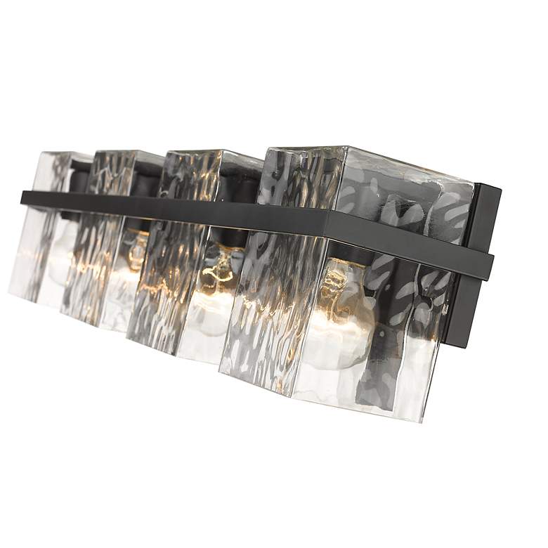 Image 6 Z-Lite Bennington 29.3" Wide Matte Black and Water Glass Vanity Light more views