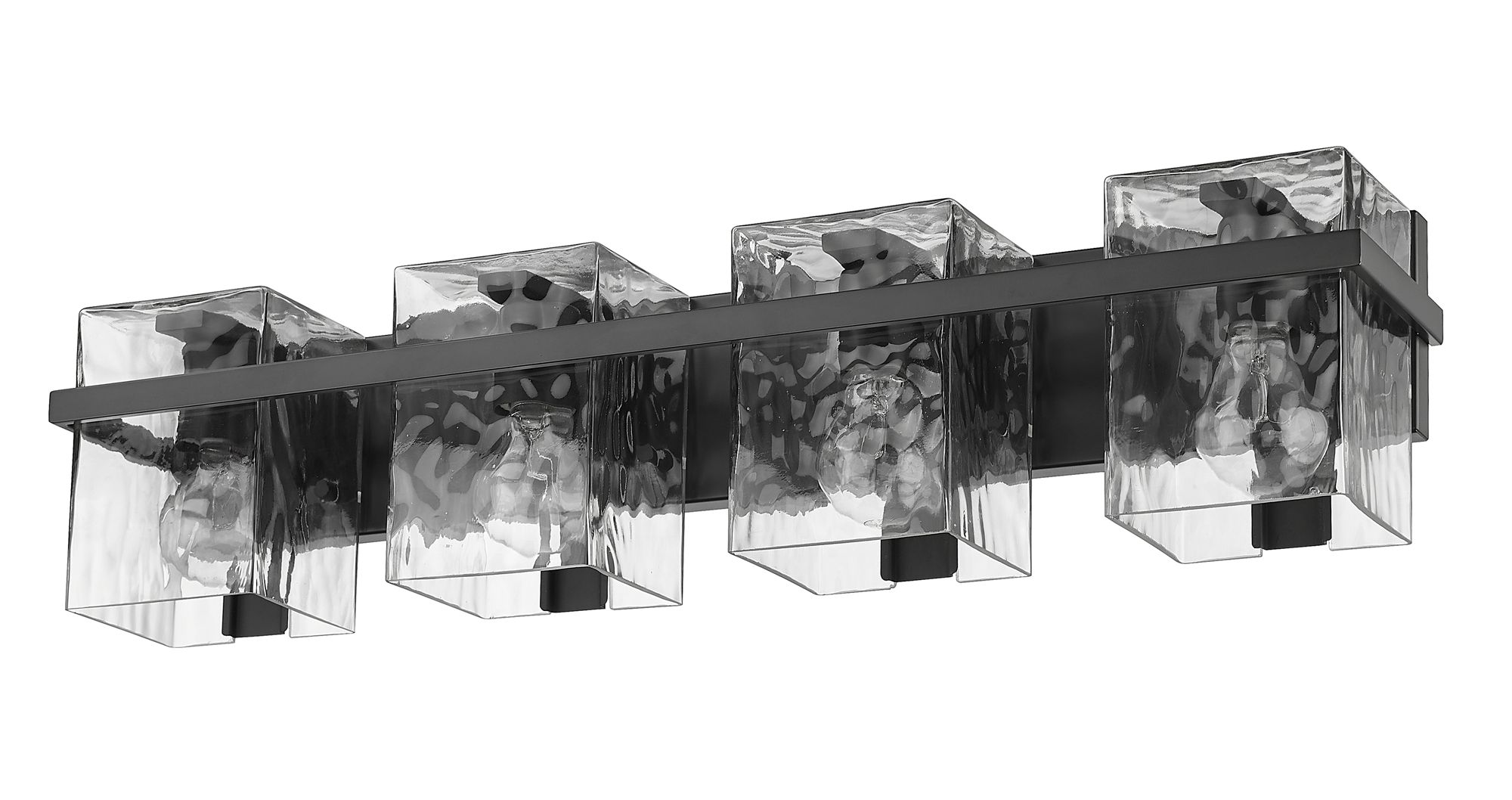 Z-Lite Bennington 29.3" Wide Matte Black and Water Glass Vanity Light in scene