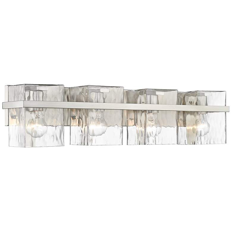 Image 1 Z-Lite Bennington 29 1/4" Brushed Nickel and Water Glass Vanity Light