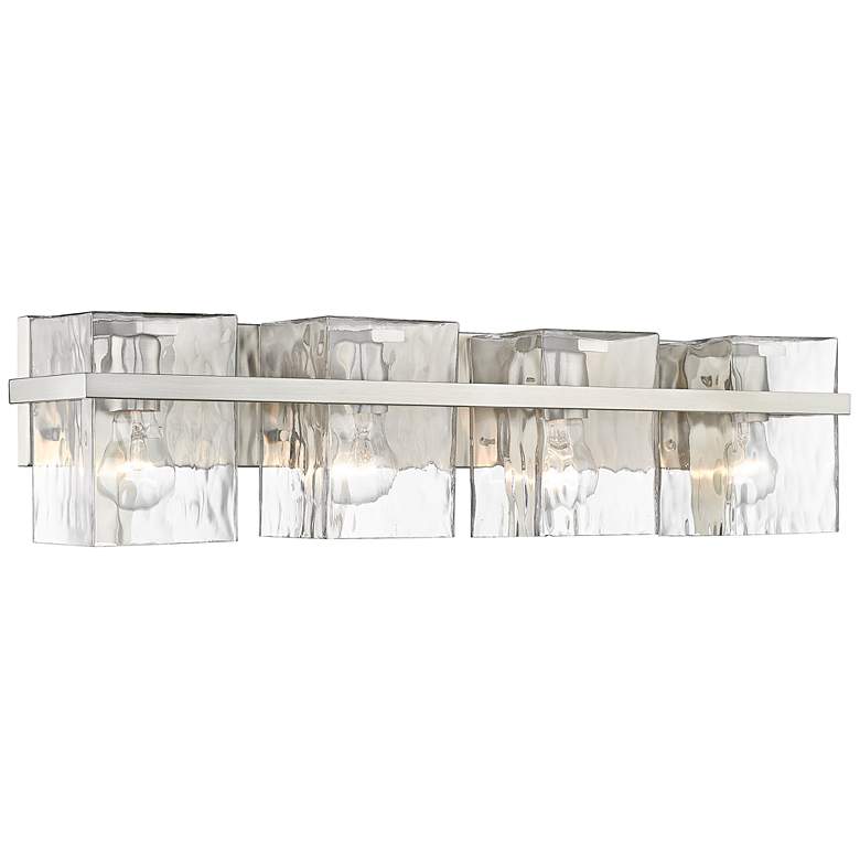 Image 1 Z-Lite Bennington 29 1/4 inch Brushed Nickel and Water Glass Vanity Light