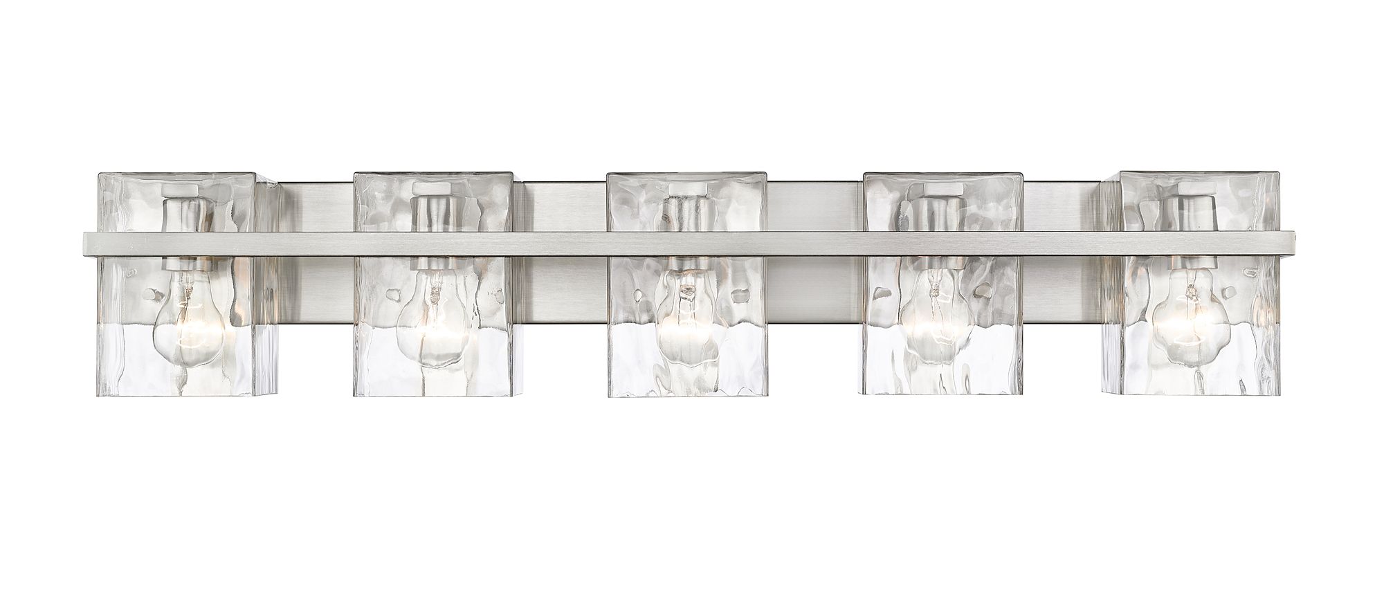 Z-Lite Bennington 36.3" Wide Brushed Nickel 5-Light Vanity Bath Light in scene