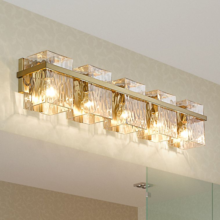 Modern gold store vanity light