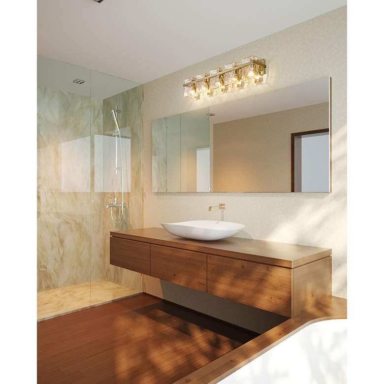 Image 6 Z-Lite Bennington 36.3 inch Wide Modern Gold 5-Light Vanity Bath Light more views