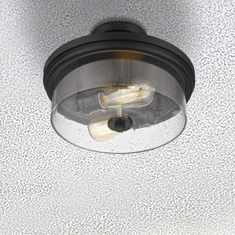 Image 2 Z-Lite Bohin 13" Wide 2-Light Matte Black Semi Flush Ceiling Light