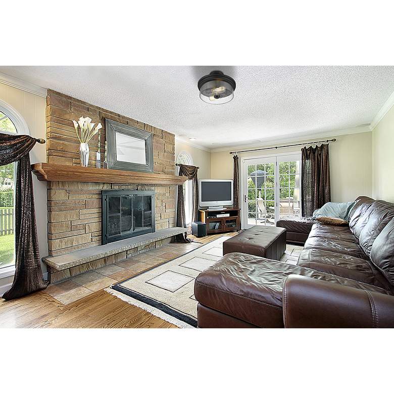 Image 4 Z-Lite Bohin 13" Wide 2-Light Matte Black Semi Flush Ceiling Light more views