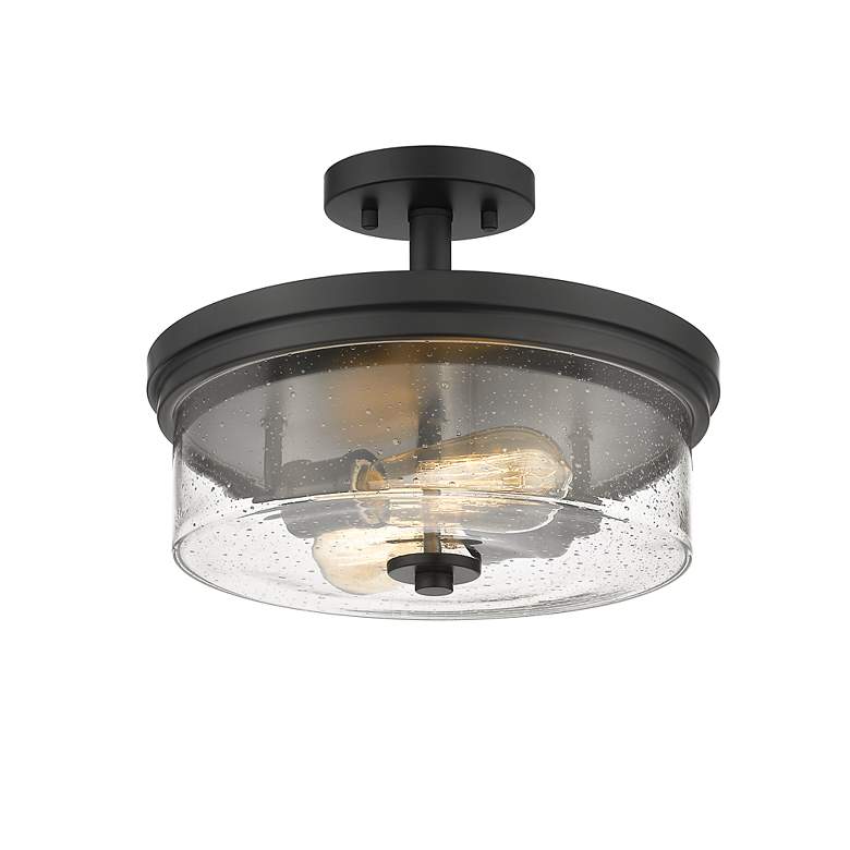 Image 7 Z-Lite Bohin 13" Wide 2-Light Matte Black Semi Flush Ceiling Light more views