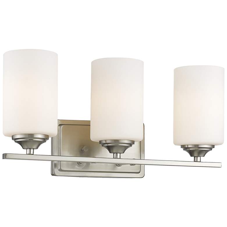 Image 1 Z-Lite Bordeaux 17 1/2" Brushed Nickel 3-Light Vanity Bath Fixture