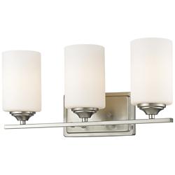 Z-Lite Bordeaux 17 1/2" Brushed Nickel 3-Light Vanity Bath Fixture