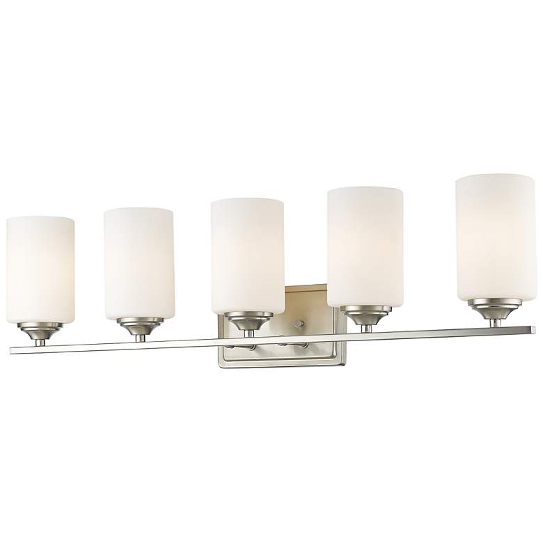 Image 1 Z-Lite Bordeaux 30 3/4" Wide 5-Light Brushed Nickel Vanity Bath Light