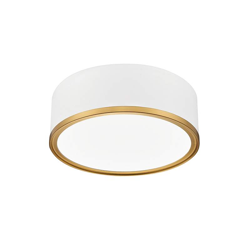 Image 5 Z-Lite Bradley 12 1/4" Wide White and Gold LED Ceiling Light more views