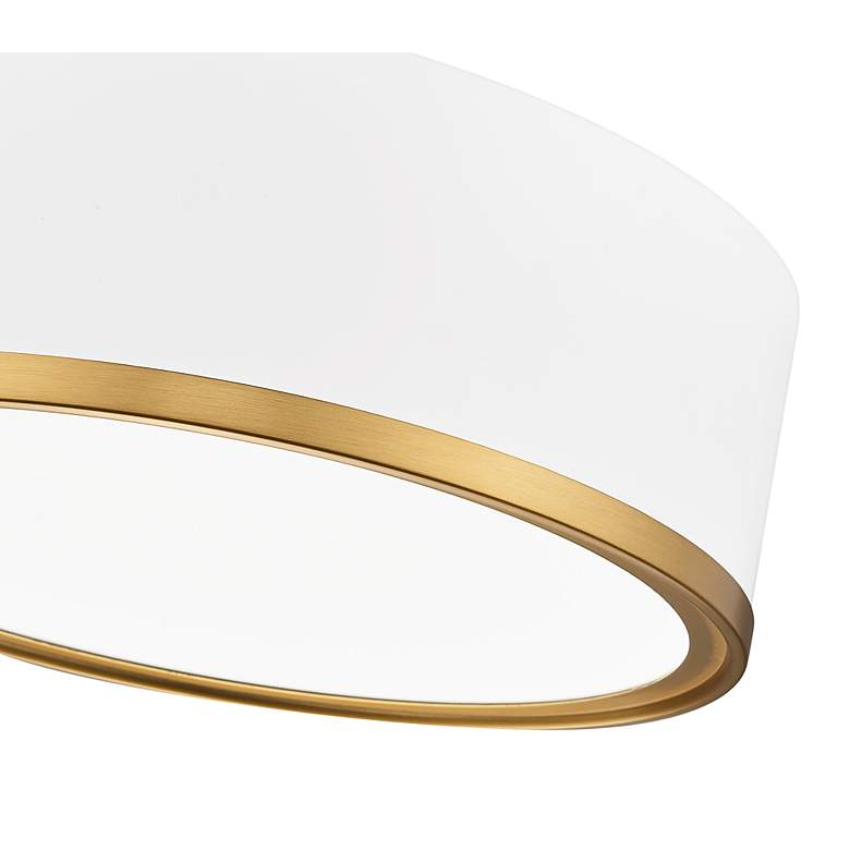 Image 6 Z-Lite Bradley 12 1/4" Wide White and Gold LED Ceiling Light more views