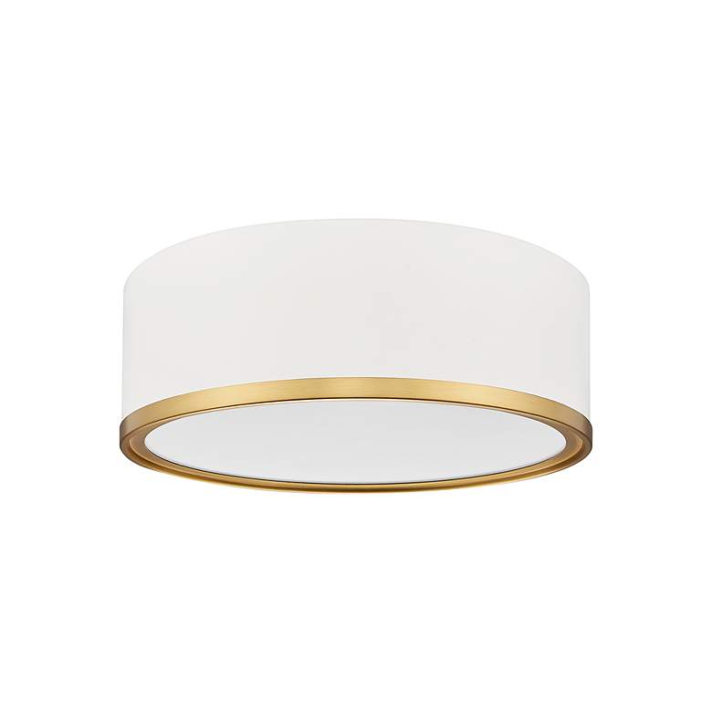 Image 7 Z-Lite Bradley 12 1/4" Wide White and Gold LED Ceiling Light more views