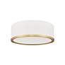 7_Z-Lite Bradley 12 1/4" Wide White and Gold LED Ceiling Light more views