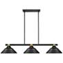 2_Z-Lite Bronte 54 3/4"W Matte Black 3-Light Billiard Pendant more views