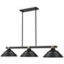 3_Z-Lite Bronte 54 3/4"W Matte Black 3-Light Billiard Pendant more views
