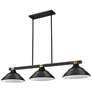 5_Z-Lite Bronte 54 3/4"W Matte Black 3-Light Billiard Pendant more views