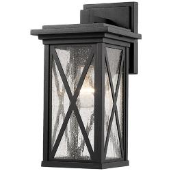 Z-Lite Brookside 12 1/4" High Black Outdoor Wall Light