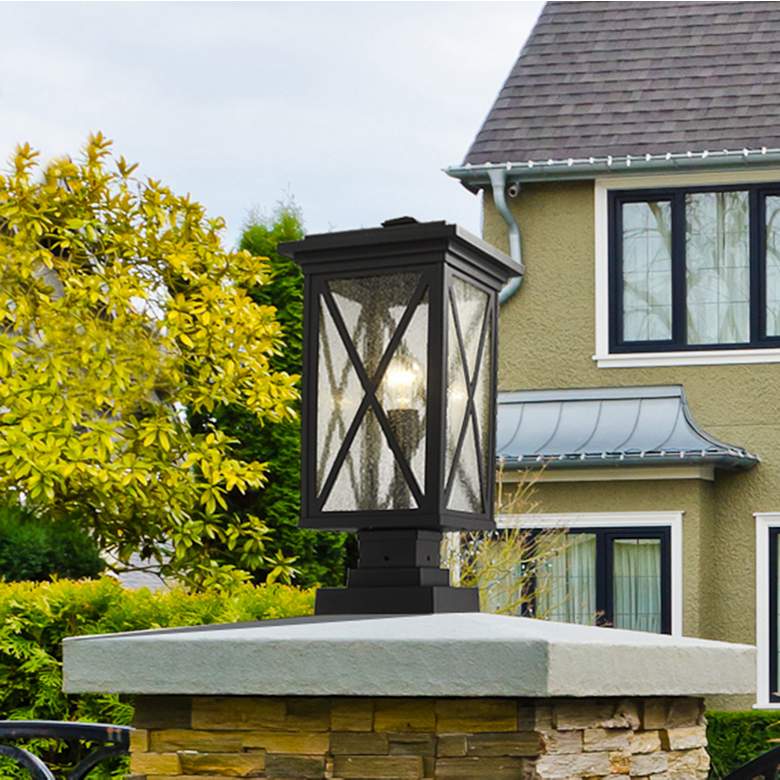 Image 1 Z-Lite Brookside 18 1/2" High Black Outdoor Pier Mount Light