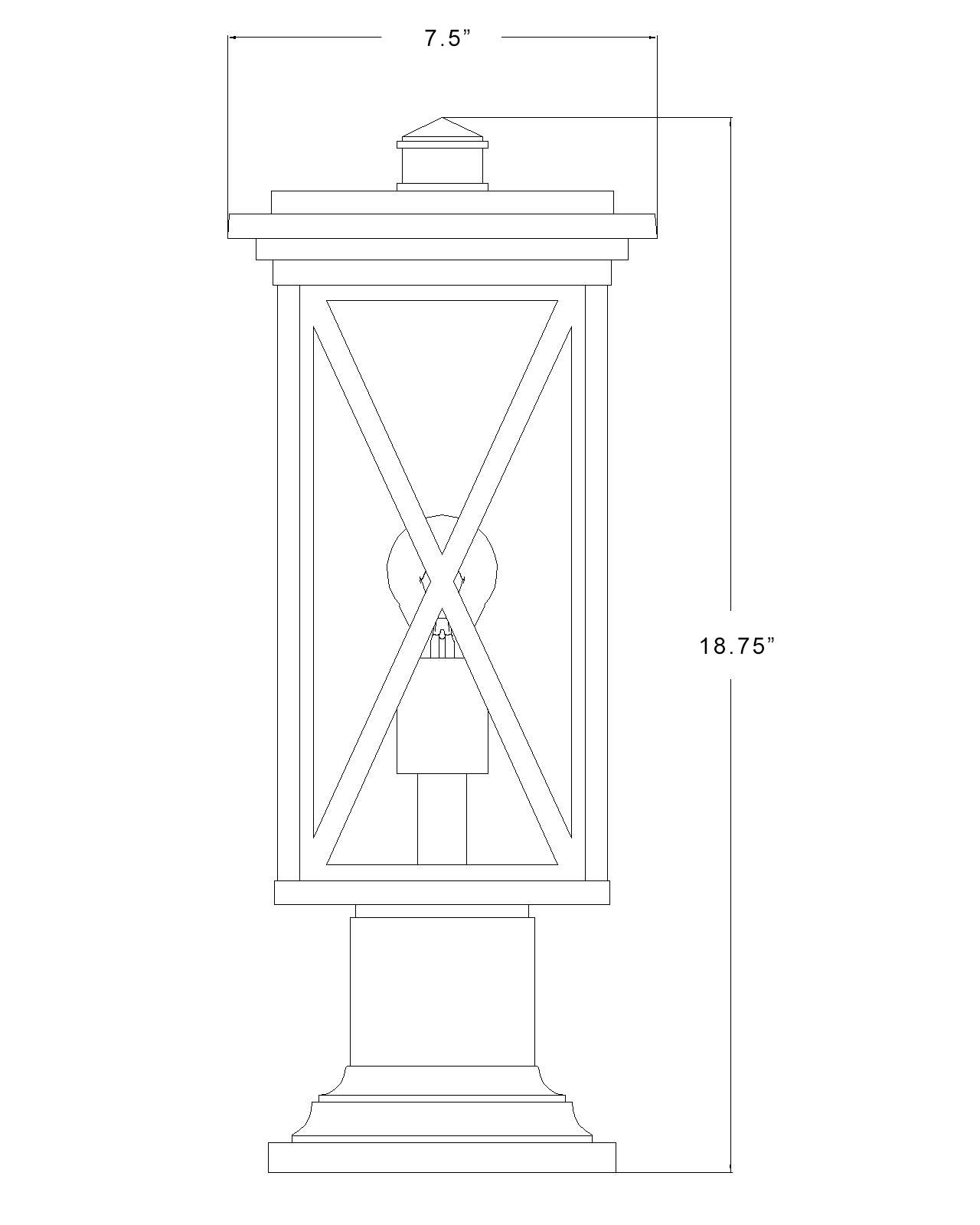 Z-Lite Brookside 18 1/2" High Black Outdoor Pier Mount Light
