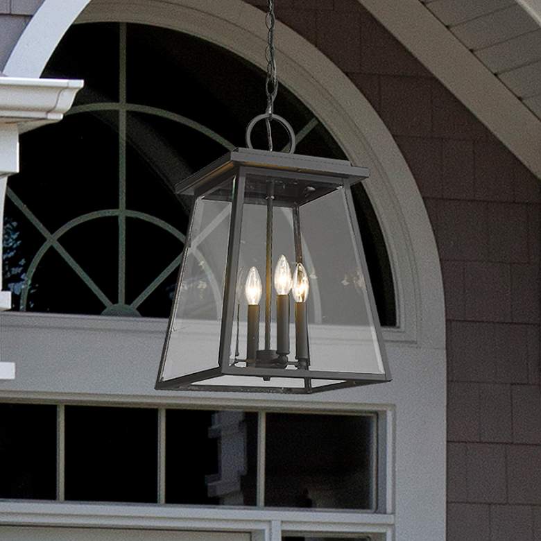 Image 2 Z-Lite Broughton 19 1/2" High Black 4-Light Outdoor Hanging Light
