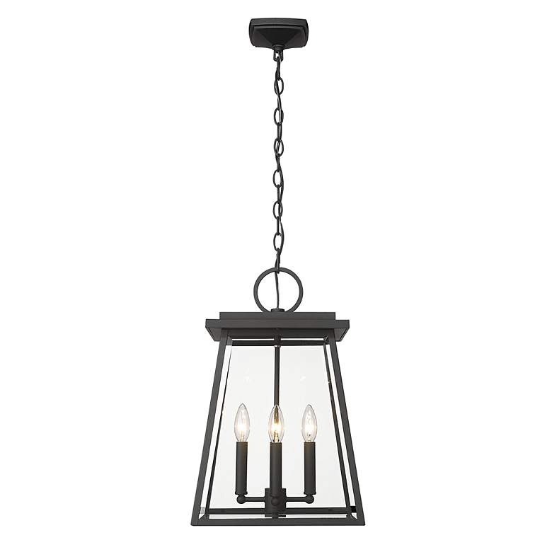 Image 6 Z-Lite Broughton 19 1/2" High Black 4-Light Outdoor Hanging Light more views