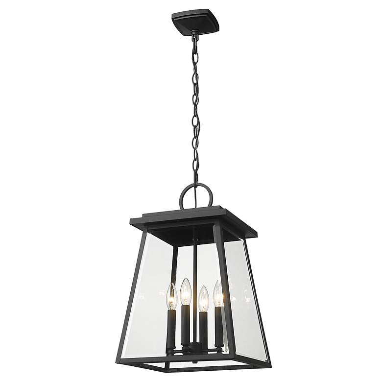 Image 7 Z-Lite Broughton 19 1/2" High Black 4-Light Outdoor Hanging Light more views