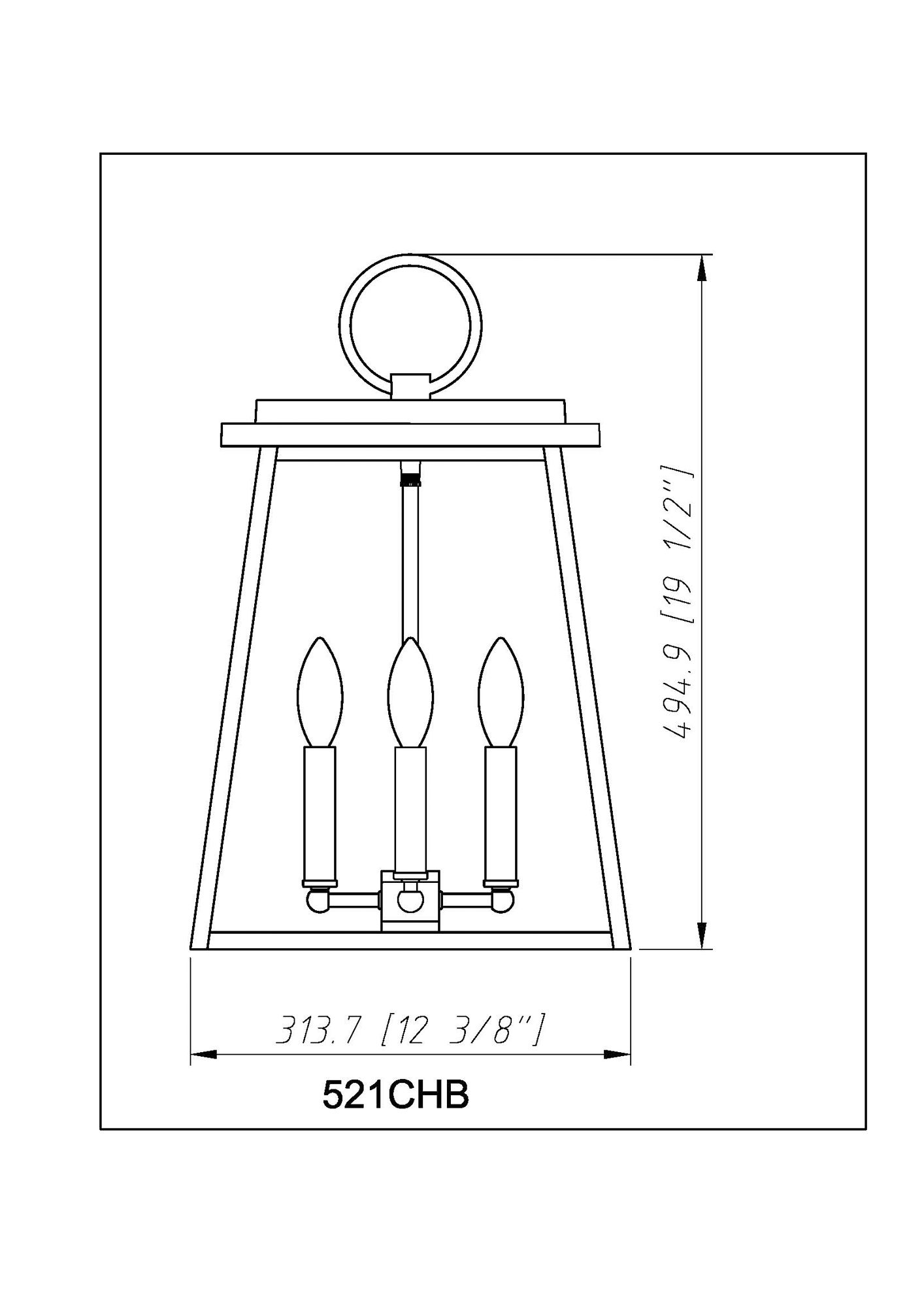 Z-Lite Broughton 19 1/2" High Black Outdoor Hanging Light in scene