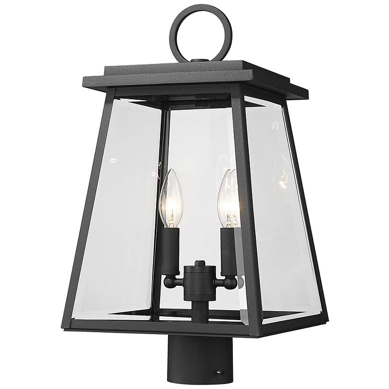 Image 1 Z-Lite Broughton 19 1/4" High Black 2-Light Outdoor Post Light