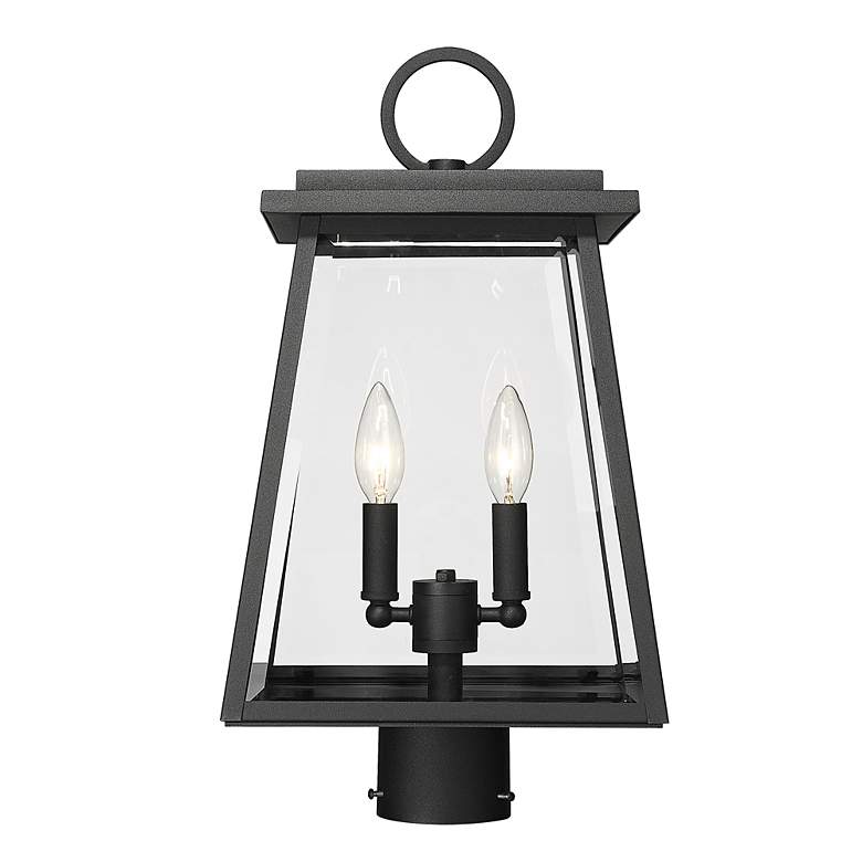 Image 2 Z-Lite Broughton 19 1/4" High Black 2-Light Outdoor Post Light more views