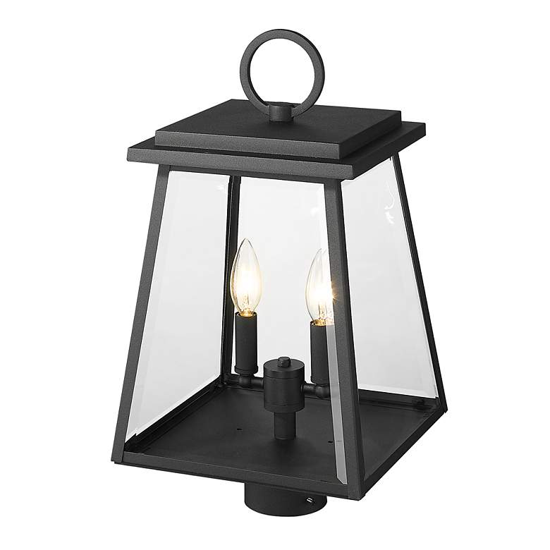 Image 3 Z-Lite Broughton 19 1/4" High Black 2-Light Outdoor Post Light more views