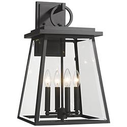 Z-Lite Broughton 21" High Black 4-Light Outdoor Wall Light