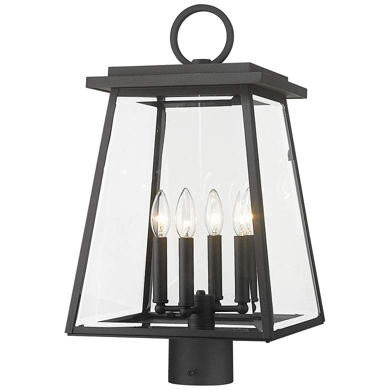 Image 1 Z-Lite Broughton 22 1/2" High Black 4-Light Outdoor Post Light