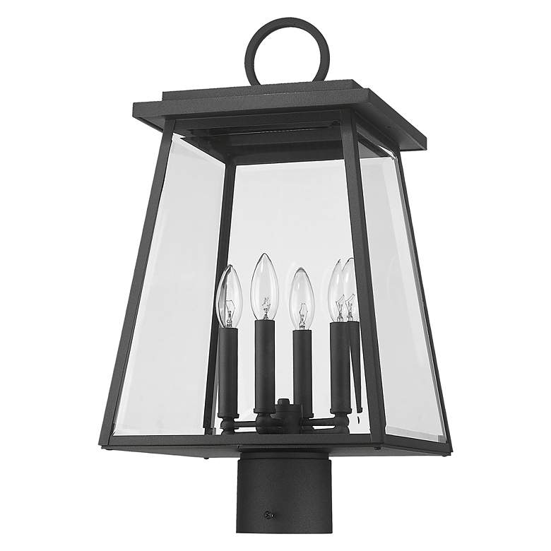 Image 6 Z-Lite Broughton 22 1/2" High Black 4-Light Outdoor Post Light more views