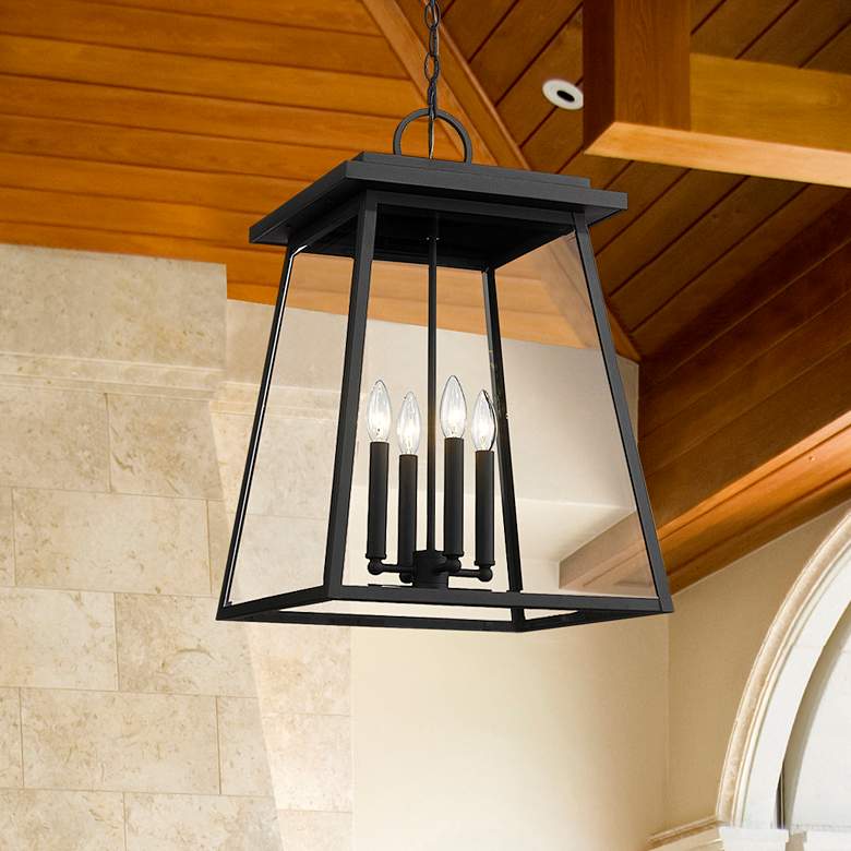 Image 2 Z-Lite Broughton 23 3/4" High Black 4-Light Outdoor Hanging Light