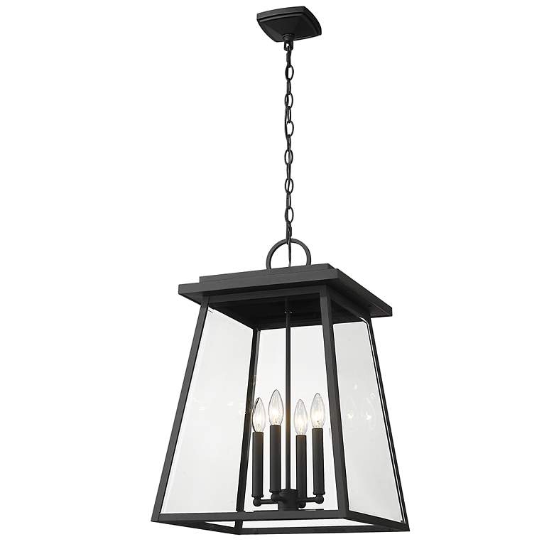 Image 7 Z-Lite Broughton 23 3/4" High Black 4-Light Outdoor Hanging Light more views
