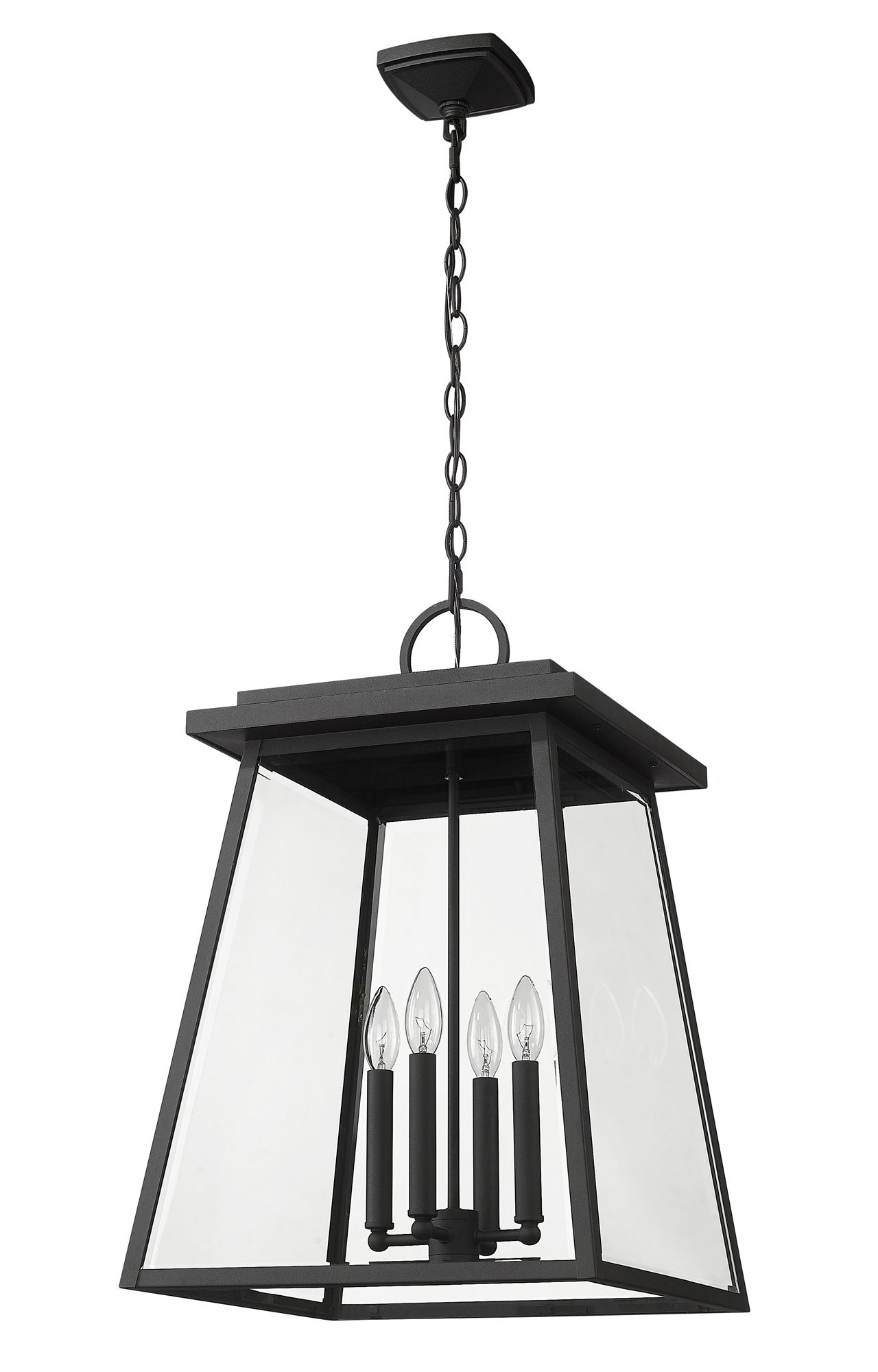 Z-Lite Broughton 23 3/4" High Black Outdoor Hanging Light in scene